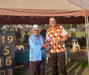 Mike Gerits Received His Motm Award From Umpire Clive Rogerson